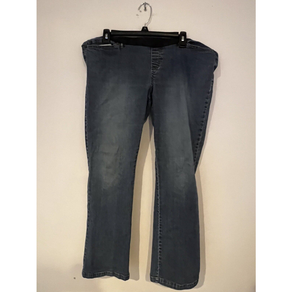 Duo Maternity Women's Size Large Maternity Dark Wash Belly Panel Jeans